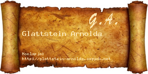 Glattstein Arnolda névjegykártya